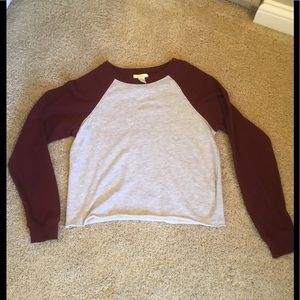 Forever 21 Baseball Sweatshirt with Cut off bottom